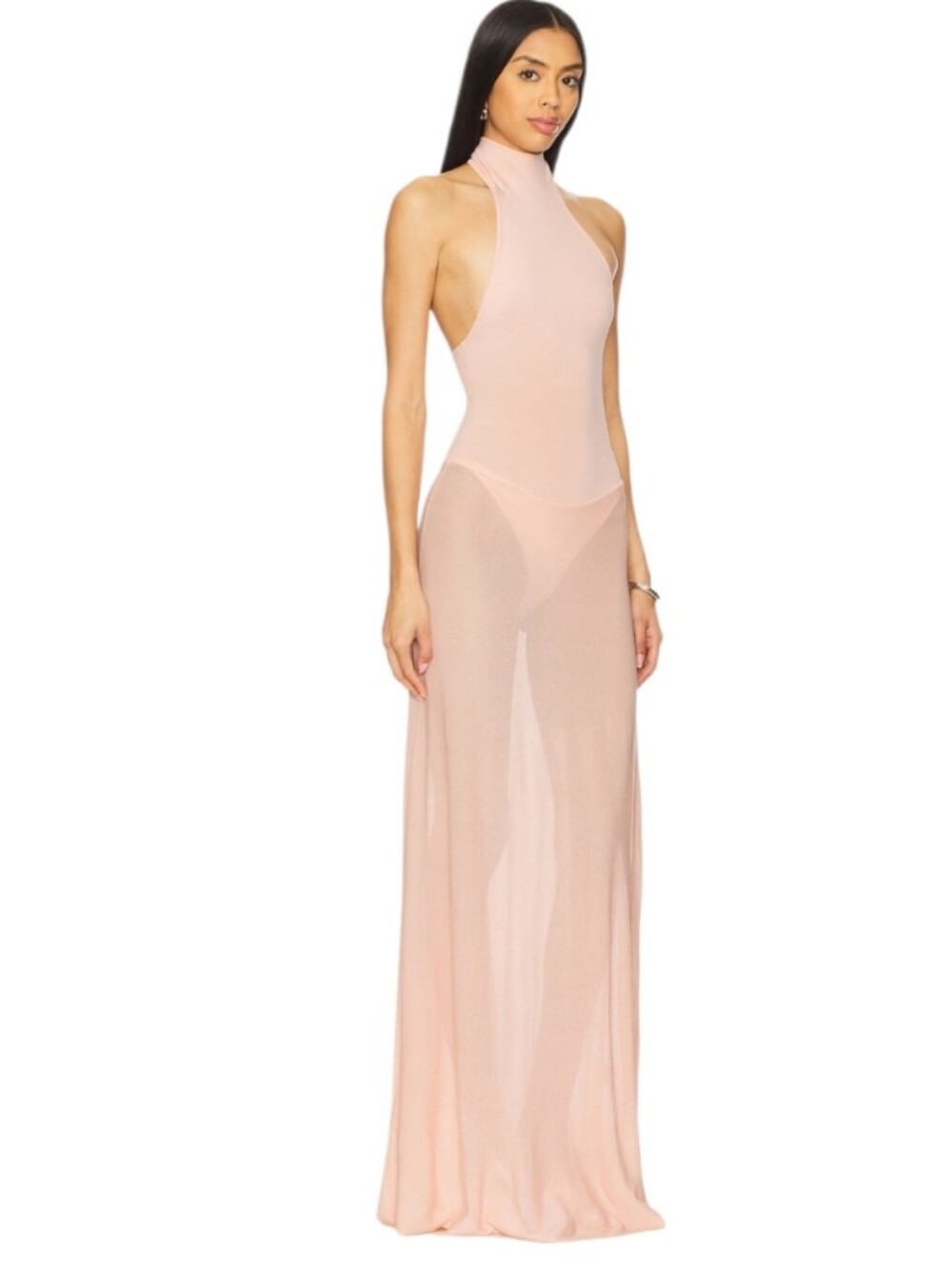 NBD Revolve Fleur Peach Halter Maxi Dress - Picture 4 of 10
